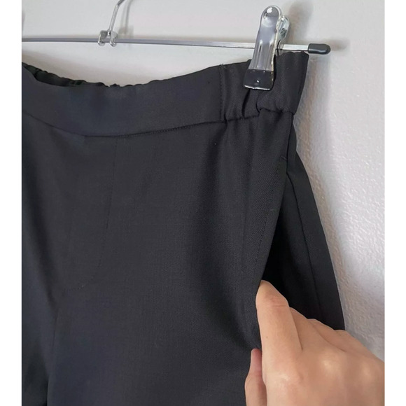 NEW! Nili Lotan 8 Elastic Waist 100% Wool Chelsea Pants $450 Crop Jet Black - Picture 7 of 12